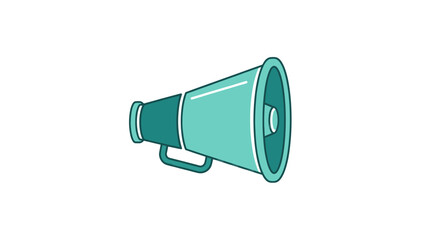 Turquoise Megaphone Icon, Announcement Symbol, Communication Concept