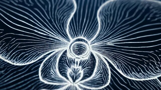 Elegant Orchid Flower Blooming Animation on Dark Background Creates a Serene Atmosphere