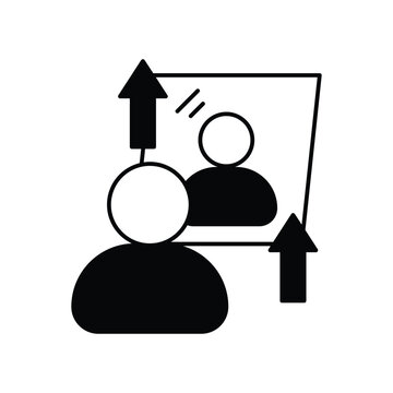 Self Reflection icon with white background vector stock illustration