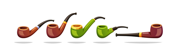 Tobacco smoking pipe vector isolated on white background.