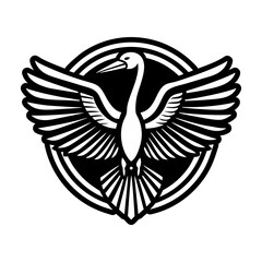 Obraz premium Pelican Bird Symbols Glyph Style Icon