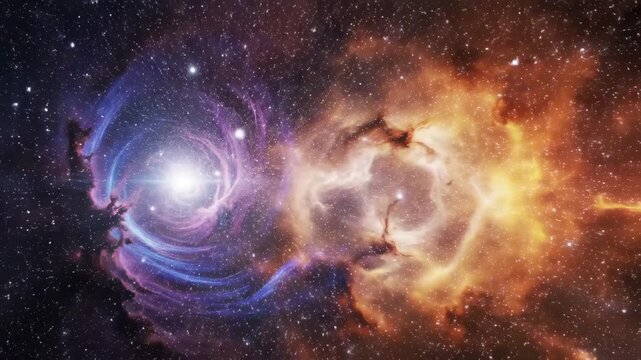 Stellar explosion and ejection of matter in deep space nebula