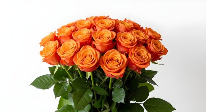 Beautiful orange roses bouquet for valentine's day gift to express love and care - Powered by Adobe