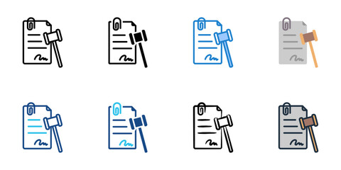 Subpoena icons set multiple style collection. Editable stroke 
