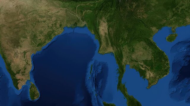 Satellite Map Zoom Animation From World View To Sukhothai Thailand