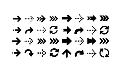 Obraz premium Assorted Arrow and Refresh Icons in Black rotate