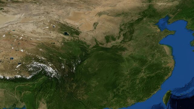 Satellite Zoom Animation From World Map To Zhengzhou China Location