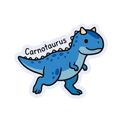Fototapeta premium Cute carnotaurus Cartoon Dinosaur Illustration
