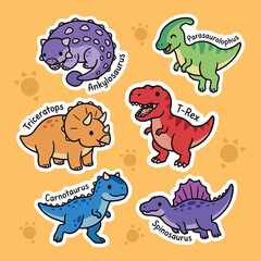Cute Colorful Cartoon Dinosaur Collection © Aryasakti