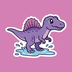 Spinosaurus Cute Cartoon Dinosaur Illustration