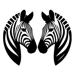 Two zebra logo silhouette vector design © Breck