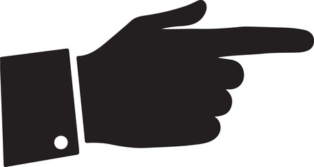 Black Finger Pointing to the Left with White Square Background