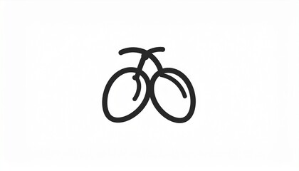 Obraz premium Minimalist black bicycle icon isolated on white background vector illustration