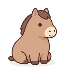 Fototapeta premium Charming equine horse illustration digital art playful style light background cute and friendly concept