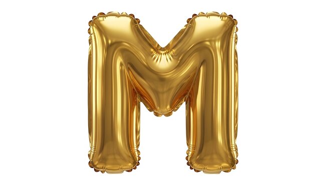 Golden Letter M Balloon