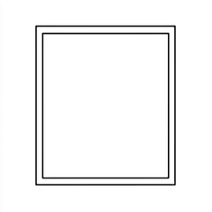 Obraz premium Simple black double line rectangular frame illustration.