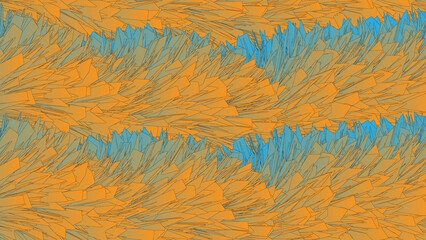 Vibrant abstract pattern with dynamic orange and blue shapes