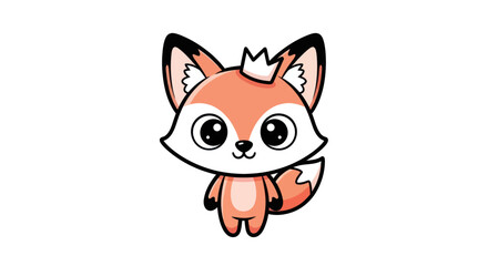 Obraz premium Cartoon fox character on white background