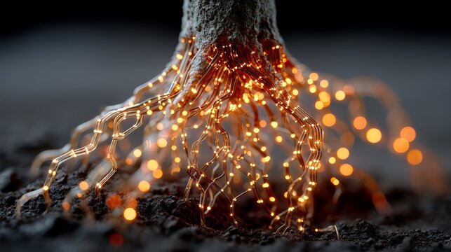 Innovative ai collaboration with human-centered interaction tree roots in focused environment capturing essence of connectivity