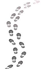 Cartoon vector illustration of rugged trekking shoe sole prints with color fading effect. Designed for hiking, outdoor brands, adventure themes, sports apparel, exploration visuals and travel identity © Kakigori Studio