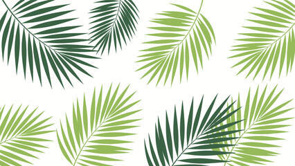 Obraz premium Palm Leaves Pattern on White Background.