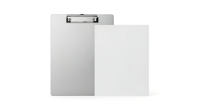 Blank Clipboard with Paper Isolated on White Background.