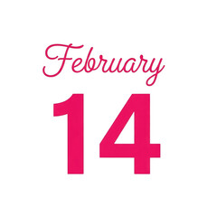 Obraz premium February 14 date icon isolated on transparent background