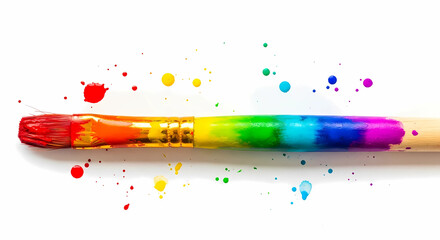 Watercolor Paints with Brush for Creative Art Concept Isolated