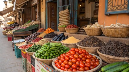 Obraz premium Fresh vegetables in a market