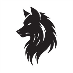 Fototapeta premium Werewolf vector silhouette line art logo design concept illustration