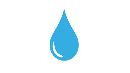 Blue water drop icon on white background, clean liquid symbol, simple illustration