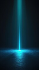 Obraz premium Bright Neon Blue Light Beam Emerging from Darkness