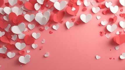 Romantic Valentines Day background with glowing red hearts and soft light for love celebration banners greeting cards social media posts and festive holiday designs