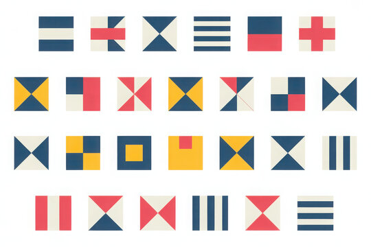 International maritime signal flags - sea alphabet , vector 
