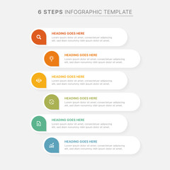 6 Steps Business Process List Infographic Template