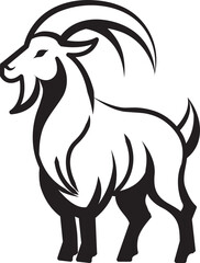 Fototapeta premium Modern Goat Illustration Collection in Line Style