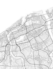 Obraz premium Niigata City Map. Minimalist black and white line art poster for printing, wallpaper, wall art, and map resources for home and office decor