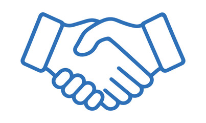 Fototapeta premium Line art illustration of a handshake depicting agreement for business partnership