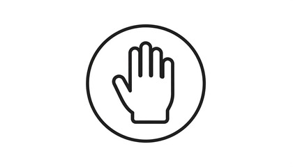 Obraz premium Stop gesture icon in a circle, simple outline design.