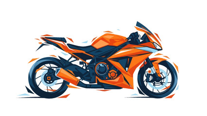 Fototapeta premium Orange Sport Motorcycle Speed Illustration