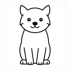 Obraz premium Cute Cartoon White Cat Sitting Isolated Vector Illustration Animal Pet Concept