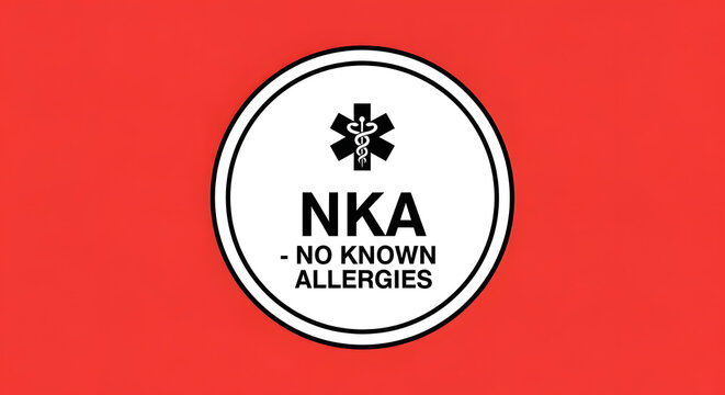 A medical sign or note indicating No Known Allergies