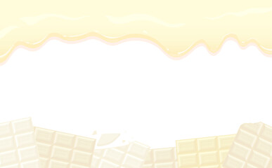 とろけるホワイトチョコと板チョコフレーム_横