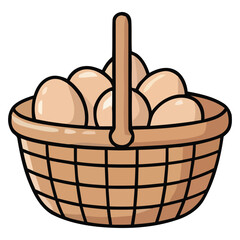 Fototapeta premium A full basket of fresh, brown eggs ready for Easter celebrations or everyday cooking, perfect for a healthy breakfast or baking ingredient