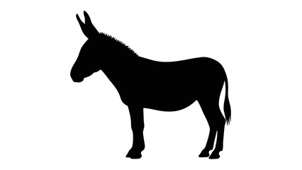 Obraz premium Donkey Silhouette Profile Standing Animal.