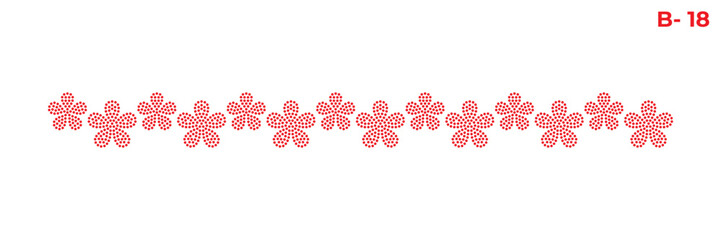 Rhinestone hotfix seamless pattern of five-petal flower chain lace border design for laser cutting, 2.2 mm hole size 6 ss. © Aamir Gfx