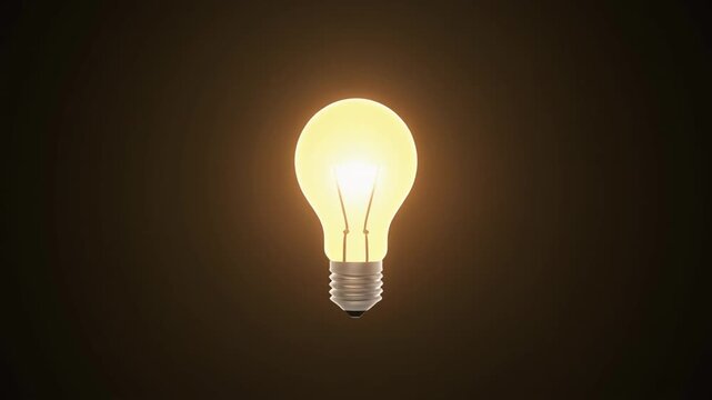 Bright Light Bulb Glowing in Dark Environment for Innovative Ideas and Creativity