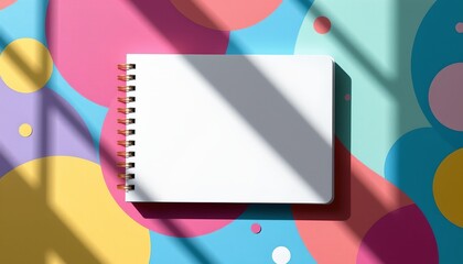 Colorful Geometric Notebook Flat Lay