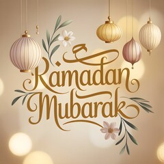 a warm and elegant ramadan greeting card design