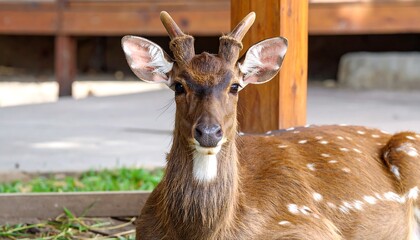 Deer with Spotted Fur and Antlers.